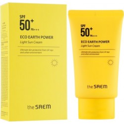 Легкий солнцезащитный крем The Saem Eco Earth Power Light Sun Cream SPF50+ PA+++