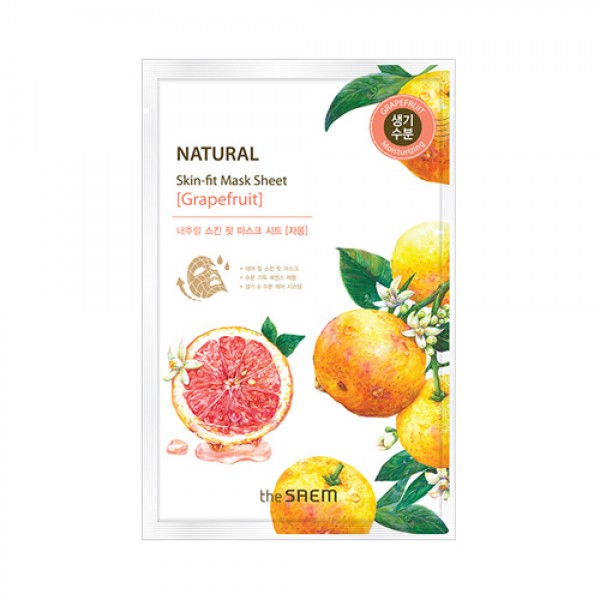 THE SAEM Natural Skin Fit Mask Sheet Grapefruit