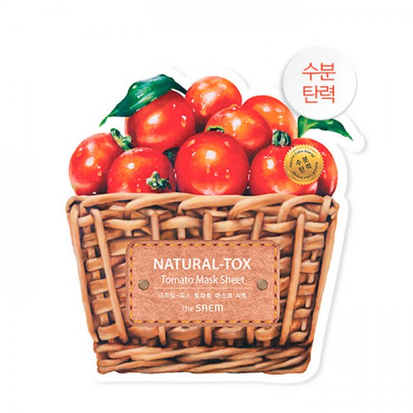 Тканевая маска для лица с натуральным экстрактом томата The Saem Natural-tox Tomato Mask Sheet