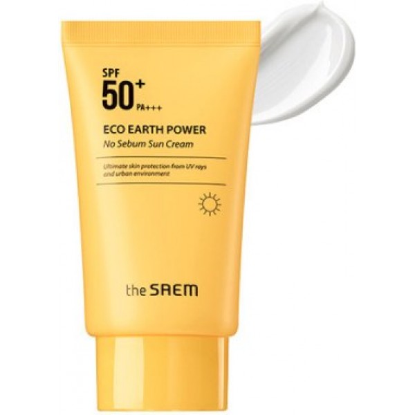 Солнцезащитный крем The Saem для жирной кожи Eco Earth Power No Sebum Sun Cream SPF50+ PA+++