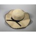 Большая соломенная  шляпа с бантом и строчкой - A25209 Light Beige