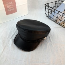 Женская кепи - кепка BLACK 4359 Черная Эко кожа