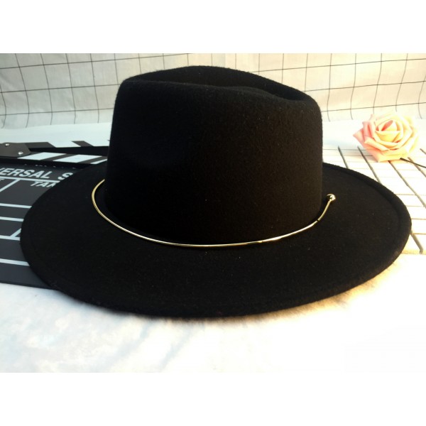 Женская шляпа - однотонная Retro Jazz chrm-Y-411571 Черная