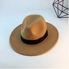 Женская шляпа - однотонная Retro Jazz chrm-Y-0003755 Бежевая