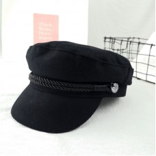 Женская кепи - кепка Retro woolen chrm-4838 Черная