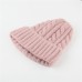 Теплая детская шапка  - однотонная Queue M-850100 Розовая