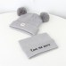 Детский комплект шапка + шарфик  - однотонный Love me more M-70080 Серый