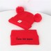 Детский комплект шапка + шарфик  - однотонный Love me more M-70080 Красный