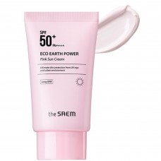 Солнцезащитный крем с каламином The Saem Eco Earth Power Pink Sun Cream SPF50+ PA+++ 