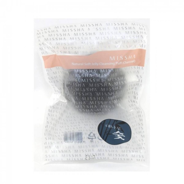 Missha Natural Soft Jelly Cleansing Puff Bamboo Charcoal (Black)