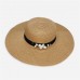 Большая соломенная шляпа A2741471 с бусинками - Beige