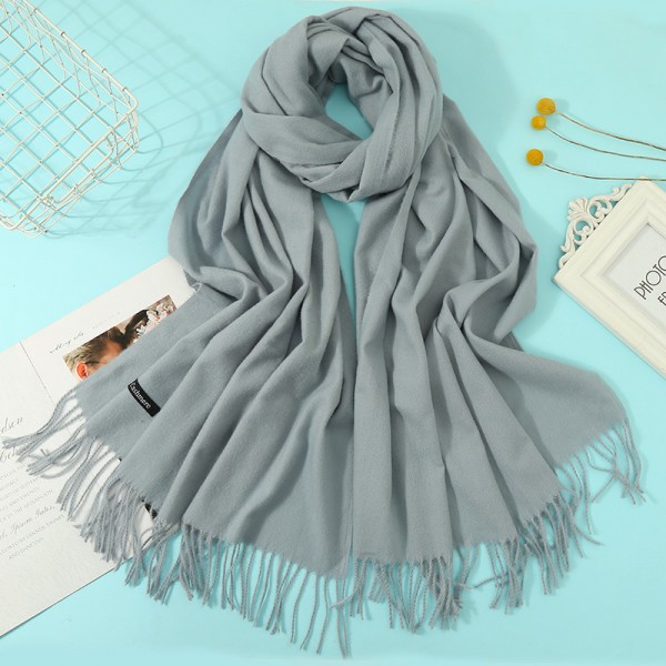 Теплый женский кашемировый шарф Simple Y-48771 Grey