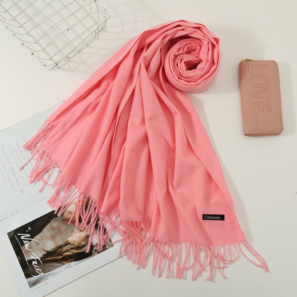 Теплый женский кашемировый шарф Simple Y-48771 Pink