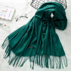 Теплый женский кашемировый шарф Simple Y-48784 Dark Green