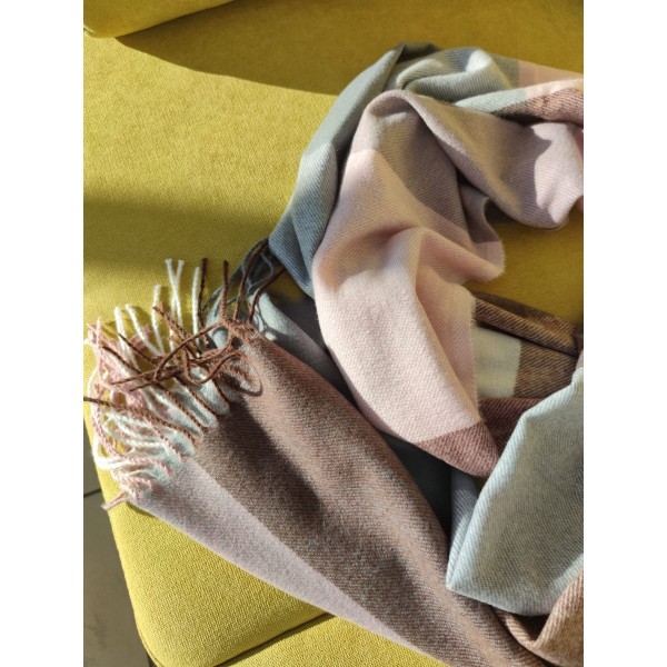 Теплый женский кашемировый шарф Y-746570 Pink-Brown