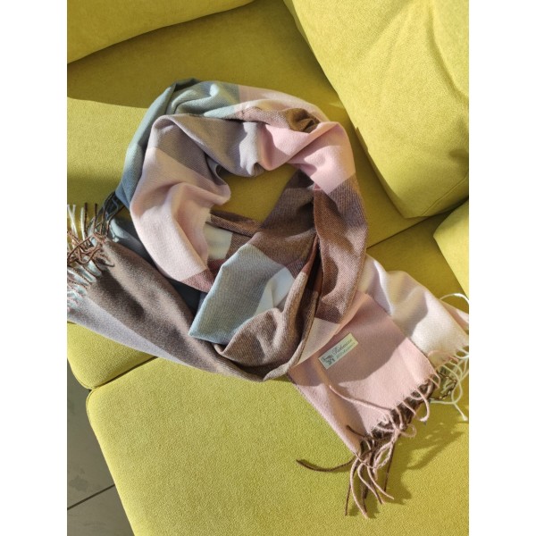 Теплый женский кашемировый шарф Y-746570 Pink-Brown