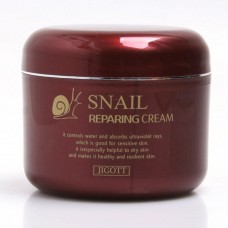 Восстанавливающий крем с экстрактом слизи улитки Jigott Snail Reparing Cream 100 мл