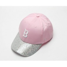 Кепка - бейсболка - B - Letter с паетками Цвет: Pink
