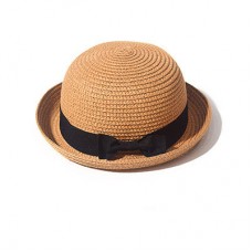 Соломенная шапка с бантиком , женская Dark Beige