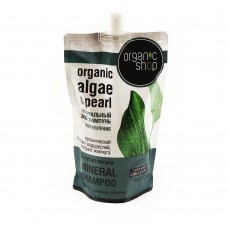 Шампунь для волос "Укрепление. Голубая лагуна" Organic Shop Organic Algae and Pearl Mineral Shampoo (Дой-пак) 500 мл.