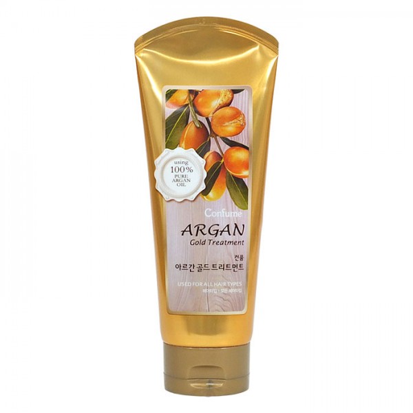 Увлажняющая маска для блеска волос с аргановым маслом Welcos Confume Argan Gold Treatment